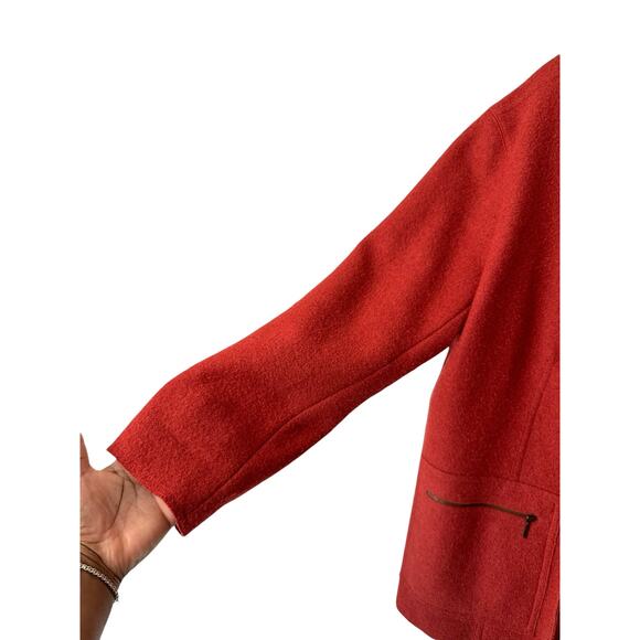 Talbots Vintage Orange Alpaca Blend Fall Button Front Chore Jacket Size 1X - Picture 7 of 12